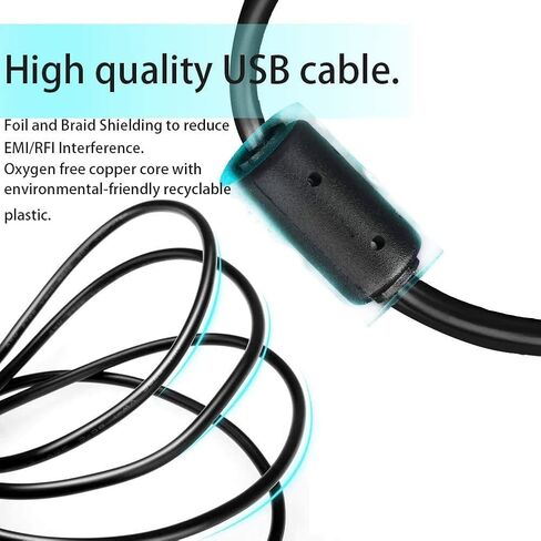 LEAGY USB-A إلى Mini 8Pin USB 2.0 كابل نقل شحن سريع مع مقابس مطلية بالفضة وحلقة مغناطيسية من الفريت مضادة للتشويش، 3 أقدام، أسود in Saudi Arabia