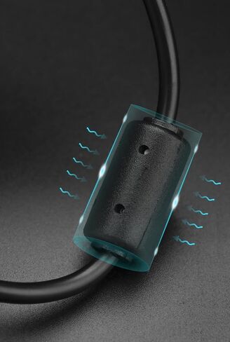 LEAGY USB-A إلى Mini 8Pin USB 2.0 كابل نقل شحن سريع مع مقابس مطلية بالفضة وحلقة مغناطيسية من الفريت مضادة للتشويش، 3 أقدام، أسود in Saudi Arabia