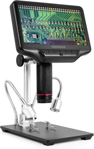 مجهر رقمي AD407 7 بوصة بشاشة LCD 1080P HDMI مع تكبير 270X، أداة محمولة لفحص PCB، إصلاح الهاتف ولحام SMD/SMT/BGA in Kuwait