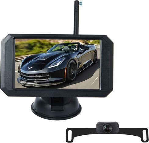 مجموعة الكاميرا العكسية للإرسال اللاسلكي الرقمي من YIMU، شاشة IPS عالية الدقة مقاس 5 بوصات، كاميرا رؤية ليلية عالية الدقة IP69، تركيب حامل لوحة الترخيص بنفسك in Kuwait