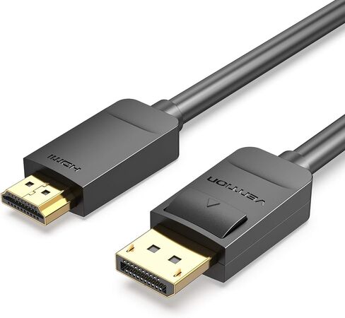 فينشن كيبل منفذ عرض بطول 10 قدم، كيبل محول دي بي ذكر الى ذكر، واجهة مطلية بالذهب 1080P عند 60 هرتز، سلك ارجاع الصوت للشاشة، سطح المكتب، جهاز العرض والمزيد in Kuwait