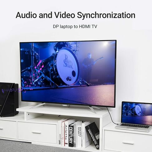 فينشن كيبل منفذ عرض بطول 10 قدم، كيبل محول دي بي ذكر الى ذكر، واجهة مطلية بالذهب 1080P عند 60 هرتز، سلك ارجاع الصوت للشاشة، سطح المكتب، جهاز العرض والمزيد in Kuwait