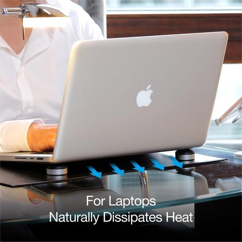 Just Mobile Lazy Couch Laptop Cooling Stand, Ergonomic Cooling Pad Small Invisible Portable Stand Keyboard Riser Aluminum for iPad/MacBook/Notebook in Saudi Arabia