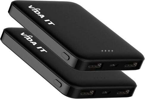Vida IT 5000mAh Mini Power Bank شاحن محمول صغير لحزمة بطارية سترة ساخنة لهاتف iPhone Samsung الخلوي مع مخرج USB مزدوج، حزمة طاقة خفيفة الوزن قابلة لإعادة الشحن 5V 2.1A للسفر in Saudi Arabia