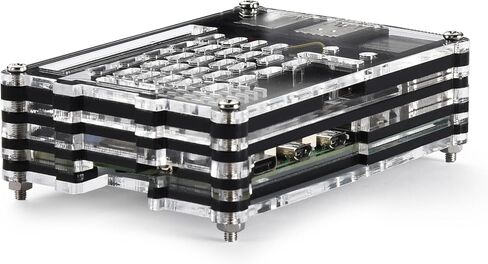 حافظة iUniker لـ Raspberry Pi 5 مع مبرد نشط لـ Raspberry Pi، مناسبة لمروحة Raspberry Pi 5 النشطة، حافظة لـ Raspberry Pi 5 شفافة (مع مبرد نشط رسمي) in Kuwait