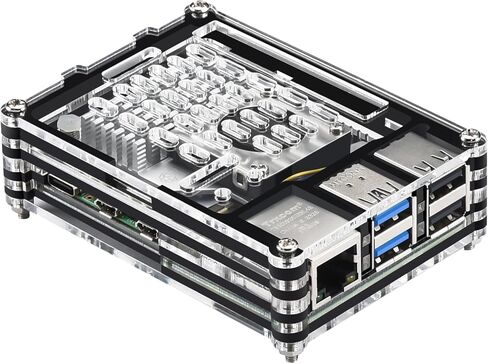 حافظة iUniker لـ Raspberry Pi 5 مع مبرد نشط لـ Raspberry Pi، مناسبة لمروحة Raspberry Pi 5 النشطة، حافظة لـ Raspberry Pi 5 شفافة (مع مبرد نشط رسمي) in Kuwait