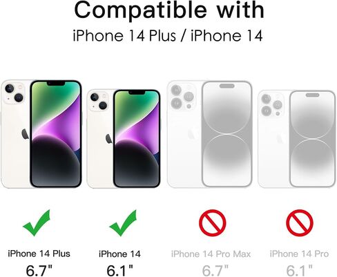 واقي عدسة الكاميرا JETech لهاتف iPhone 14 6.1 بوصة وiPhone 14 Plus 6.7 بوصة، غطاء حلقة فردي معدني من الزجاج المقسى 9H، شفاف عالي الدقة، عبوتان (أزرق) in Kuwait