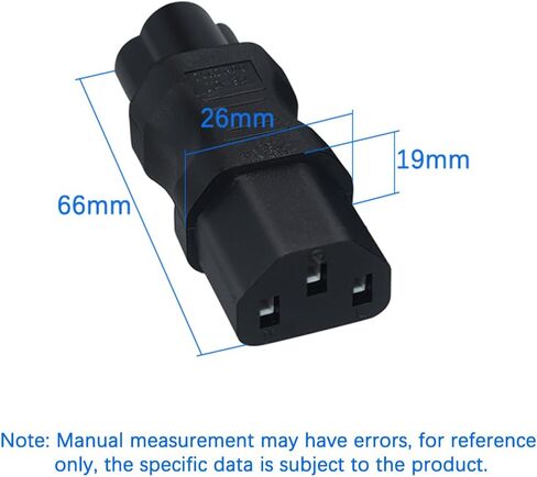 محول طاقة JORINDO IEC320 C6 إلى IEC320 C15 AC، قابس IEC320 C6 3 دبابيس إلى C15 محول تحويل الطاقة بمقبس 3 فتحات، C6 إلى C15 قابس طاقة تمديد، لـ PDU/UPS/العرض/جهاز العرض (C6 إلى C15) in Kuwait