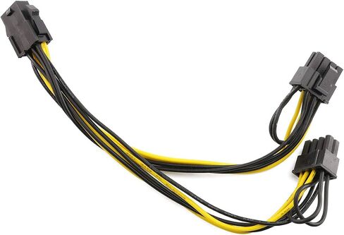 E-outstanding 2pcs 6 Pin Female to 8 Pin Male GPU Graphics Cards Extension Adapter PCI-e 6-pin Female to 8-pin Male Converter for PCI Express 6+2 Pin Powered GPU Video Card 22cm in Saudi Arabia