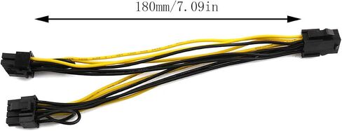 E-outstanding 2pcs 6 Pin Female to 8 Pin Male GPU Graphics Cards Extension Adapter PCI-e 6-pin Female to 8-pin Male Converter for PCI Express 6+2 Pin Powered GPU Video Card 22cm in Saudi Arabia