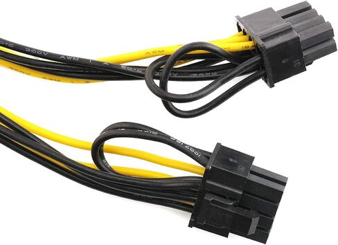 E-outstanding 2pcs 6 Pin Female to 8 Pin Male GPU Graphics Cards Extension Adapter PCI-e 6-pin Female to 8-pin Male Converter for PCI Express 6+2 Pin Powered GPU Video Card 22cm in Saudi Arabia