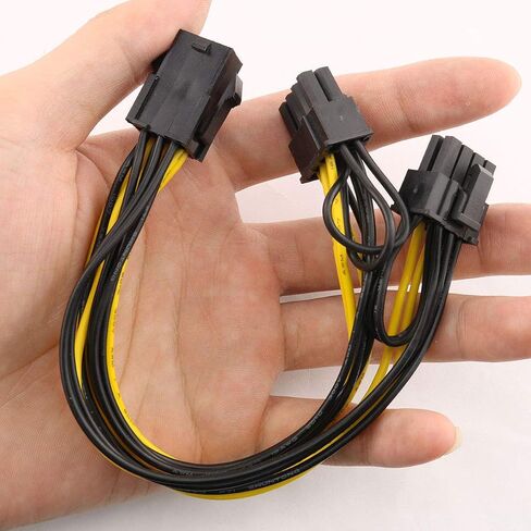 E-outstanding 2pcs 6 Pin Female to 8 Pin Male GPU Graphics Cards Extension Adapter PCI-e 6-pin Female to 8-pin Male Converter for PCI Express 6+2 Pin Powered GPU Video Card 22cm in Saudi Arabia