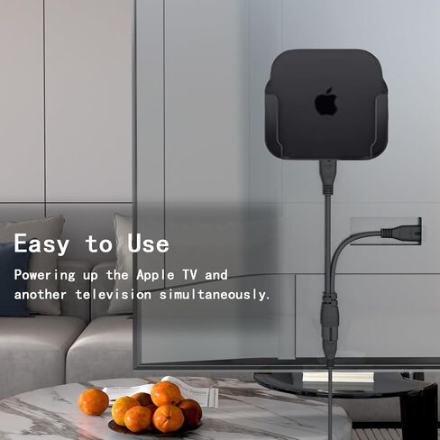 سلك كابل طاقة مقسم Y متوافق مع Apple TV الجيل الأول والثاني والثالث والرابع والخامس (4K)، اثنان في واحد، C8 إلى Dual C7 in Kuwait