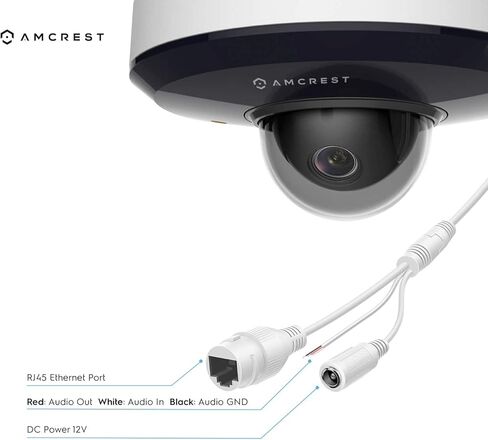 كاميرا Amcrest ProHD 1080P PTZ في الهواء الطلق، كاميرا 2MP خارجية Vandal Dome IP PoE (تكبير بصري 3X) IK08 مقاومة للتخريب، IP66 مقاومة للطقس، رؤية ليلية تصل إلى 49 قدمًا، عموم/إمالة (IP2M-866EW) (أبيض) in Saudi Arabia