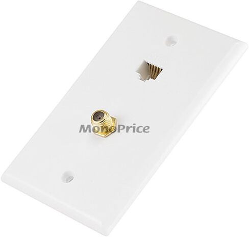 Monoprice 107838 Cat5e/F-Type Wall Plate White in Saudi Arabia