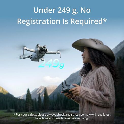 طائرة بدون طيار DJI Mini 4 Pro قابلة للطي مع جهاز تحكم RC-N2 (بدون شاشة) كاميرا فيديو 4K HDR للبالغين، أقل من 249 جرام، وقت طيران 34 دقيقة، حزمة استشعار رؤية شاملة الاتجاهات مع ملحقات معدات ديكو in Saudi Arabia