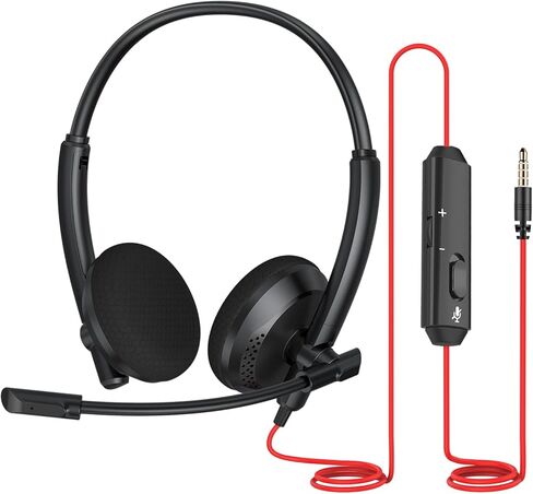 NUBWO HW03 Wired Headset with Microphone, Computer Headset with Microphone, in-Line Control for Laptop, Office, Business, Call Center in Kuwait