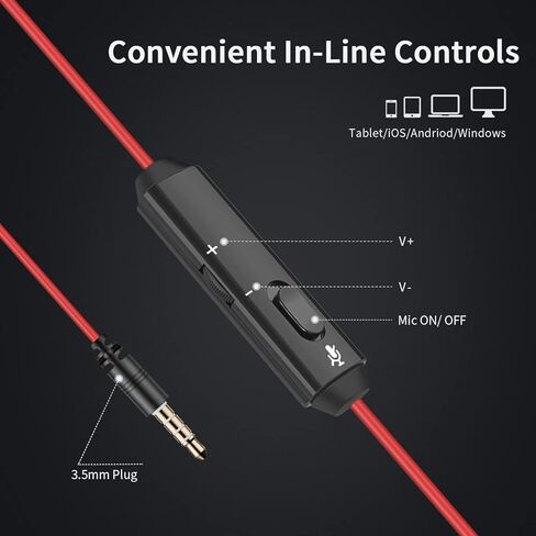 NUBWO HW03 Wired Headset with Microphone, Computer Headset with Microphone, in-Line Control for Laptop, Office, Business, Call Center in Kuwait