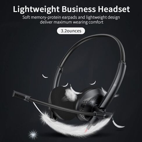NUBWO HW03 Wired Headset with Microphone, Computer Headset with Microphone, in-Line Control for Laptop, Office, Business, Call Center in Kuwait