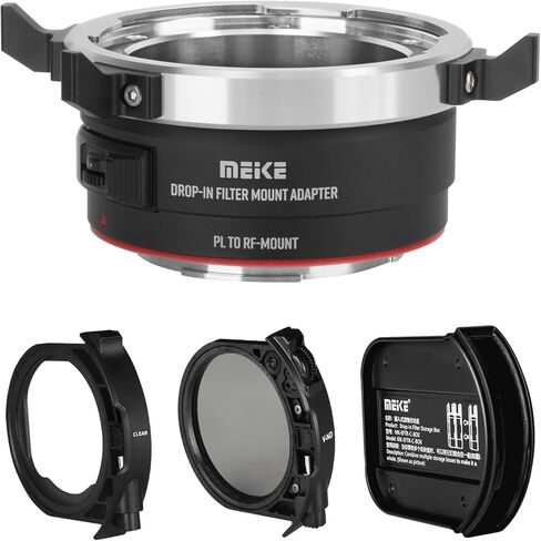 محول عدسة التركيز اليدوي Meike MK-PLTRF-C VND مع محول ND المتغير ومرشحات الأشعة فوق البنفسجية الشفافة لعدسات السينما من سلسلة ARRI PL-Mount لكاميرات Canon EOS R وEOS RP R5 R5C R6 in Saudi Arabia
