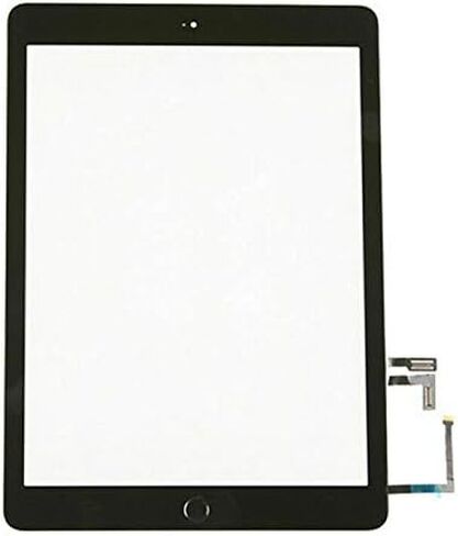 محول رقمي لشاشة تعمل باللمس + زر الصفحة الرئيسية بديل لجهاز iPad Air 1 / iPad 5 5th A1474 A1475 A1476 (أسود) in Kuwait