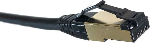 موصلات ميكرو 7 أقدام Cat8 SFTP RJ45 كابل توصيل أسود (E12-007B) in Saudi Arabia