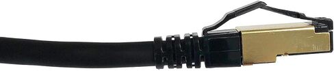موصلات ميكرو 7 أقدام Cat8 SFTP RJ45 كابل توصيل أسود (E12-007B) in Saudi Arabia