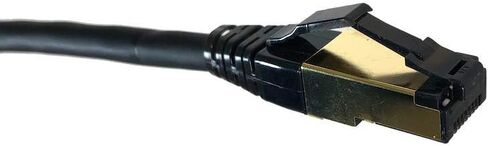 موصلات ميكرو 7 أقدام Cat8 SFTP RJ45 كابل توصيل أسود (E12-007B) in Saudi Arabia