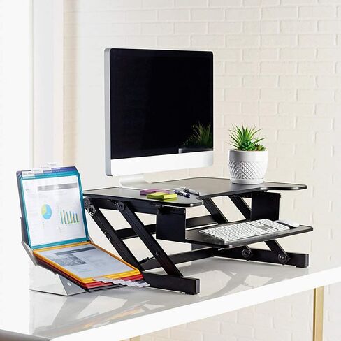 Lorell Sit-to-Stand Monitor Riser, White - LLR99901 in Saudi Arabia