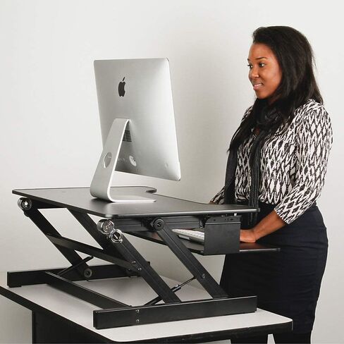 Lorell Sit-to-Stand Monitor Riser, White - LLR99901 in Saudi Arabia
