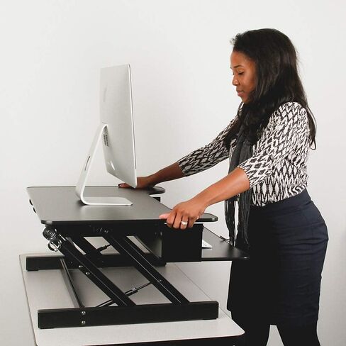 Lorell Sit-to-Stand Monitor Riser, White - LLR99901 in Saudi Arabia