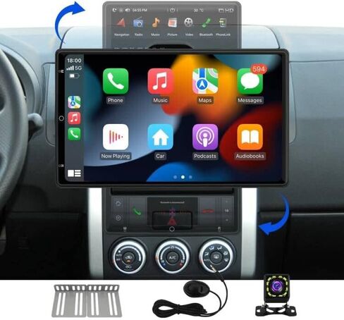 13.6 inch Tesla Style Android Car Stereo with Wireless Carplay,Tesla Radio Universal,1 Din Electric Automatic Rotation Touch Screen Bluetooth for Toyota Ford Honda Nissan Jeep (Android 9.0 4G+64) in Kuwait