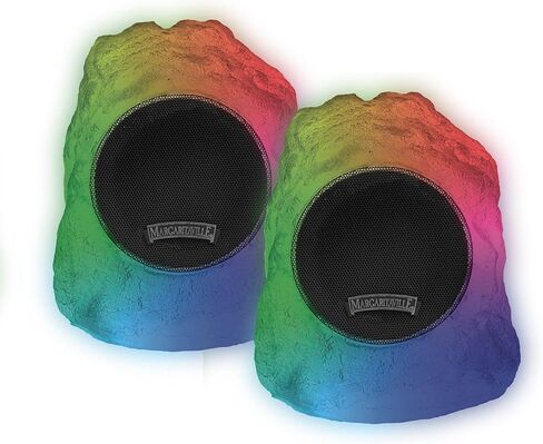 Margaritaville Glow Up Rock Wireless Speaker with Multi Color LED Lights, Waterproof Speaker, with 11 Hours of Playback Time, True Wireless Pairing, 6 Bright LED Light Modes 2 Pack in Kuwait