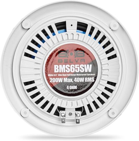 BELVA BMS65SB 400W Peak (80W RMS) 6.5 بوصة حامل ضحل 2-Way سماعات بحرية محورية سوداء للقوارب/ATV/UTV/SxS/Powersport in Saudi Arabia