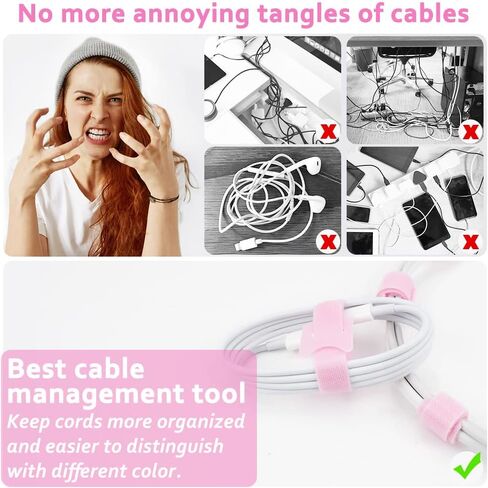 70pcs Cable Ties Reusable Black and White Wire Ties Cable Management Cord Ties Reusable for Electronics Hook and Loop Cable Ties for Computer 4 6 8 Inch in Kuwait