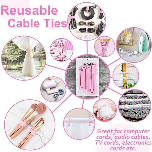 70pcs Cable Ties Reusable Black and White Wire Ties Cable Management Cord Ties Reusable for Electronics Hook and Loop Cable Ties for Computer 4 6 8 Inch in Kuwait