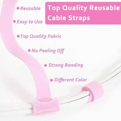 70pcs Cable Ties Reusable Black and White Wire Ties Cable Management Cord Ties Reusable for Electronics Hook and Loop Cable Ties for Computer 4 6 8 Inch in Kuwait