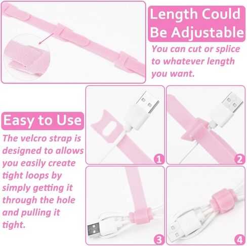 70pcs Cable Ties Reusable Black and White Wire Ties Cable Management Cord Ties Reusable for Electronics Hook and Loop Cable Ties for Computer 4 6 8 Inch in Kuwait
