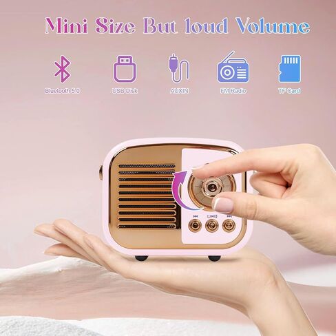 Retro Bluetooth Speaker,Vintage Decor, Gifts for Teen Girls Orange in Kuwait
