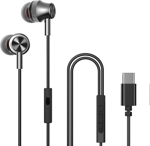 سماعة رأس USB C، سماعة أذن USB من النوع C مع ميكروفون معزول للضوضاء والتحكم في مستوى الصوت مع ستيريو ثقيل، متوافقة مع Samsung S20/S21/Note10 Huawei P30/Mate 30 Google Pixel in Saudi Arabia