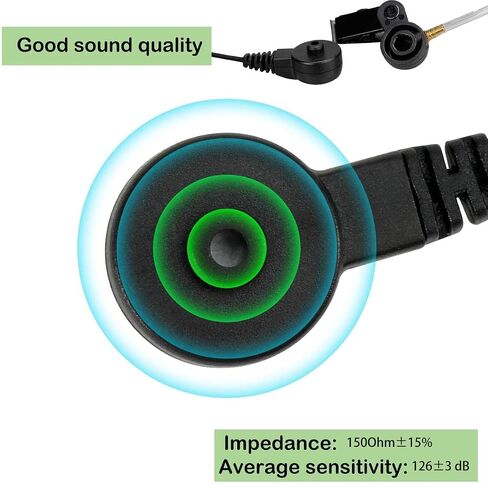 Retevis Security Covert Tube Two Way Radio Earpiece 2 Pin,Coil Tube,Compatible RT22 RT21 RT68 RT22S RT19 RT18 RT15 Baofeng UV-5R Walkie Talkie,Walkie Talkie Earpiece with Mic(1 Pack) in Saudi Arabia