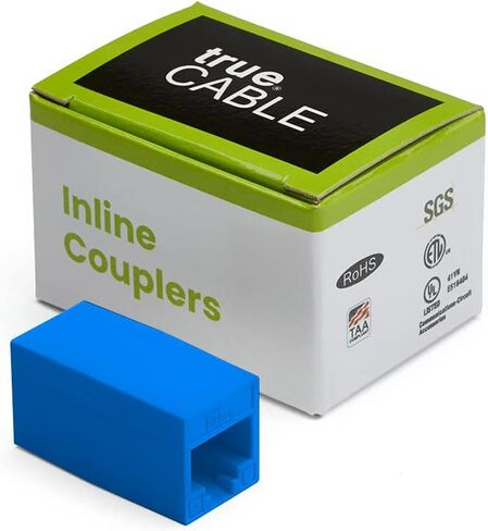 trueCABLE Cat6 Inline Coupler, Unshielded (UTP), PoE++ (4PPoE), UL Listed, ETL Verified, ANSI/TIA 568-2.D Cat 6 Performance Compliant, Female to Female RJ45 Couplers, Gray, 12 Pack in Kuwait