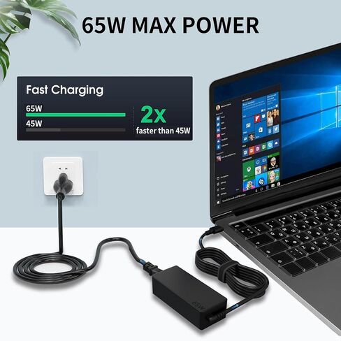 شاحن كمبيوتر محمول USB C لشاحن الكمبيوتر المحمول Lenovo Yoga/Thinkpad/Chromebook شاحن بديل لشاحن الكمبيوتر المحمول Lenovo 65 وات نوع C شاحن كمبيوتر USB C مزود طاقة in Saudi Arabia