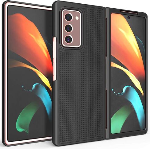 حافظة مع مشبك لهاتف Galaxy Z Fold 2، هاتف Nakedcellphone [أحمر] غطاء صلب نحيف ذو نسيج شبكي وحامل عرض بحزام مخصص لهاتف Samsung Galaxy Z Fold 2 5G (SM-F916) in Saudi Arabia