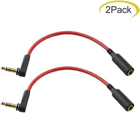 Audio Cable Extension Short 6 inch 3.5mm Angle Extension Cord 2Pack in Saudi Arabia