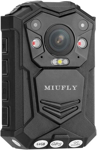 كاميرا MIUFLY 1296P للشرطة مع شاشة عرض 2 بوصة، رؤية ليلية، ذاكرة مدمجة 128 جيجا ونظام تحديد المواقع لإنفاذ القانون in Kuwait