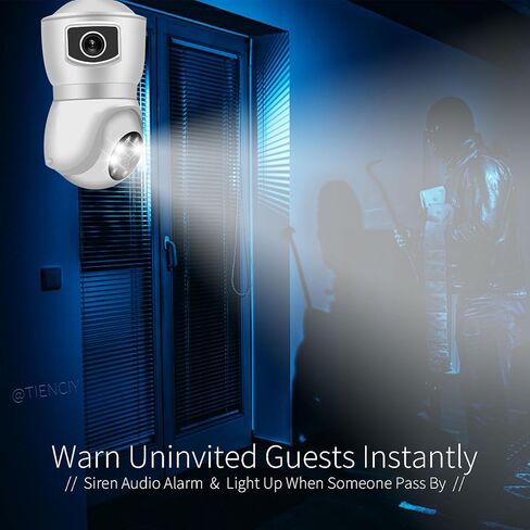 TIENCIY FHD 1080P Light Bulb Security Camera, Dual Lens 360° Wi-Fi Home Security Cameras Wireless Outdoor/Indoor Color Night Vision, Motion Tracking, Audible Alarm, Easy Installation IP Cameras in Kuwait