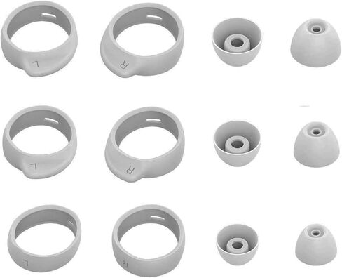 طقم خطافات أذن بديلة من ALXCD لسماعات Galaxy Buds، مقاس S/M/L يتضمن أطراف وخطافات أذن من السيليكون، مناسبة لسماعات Galaxy Buds SM-R170 6+6 باللون الأسود in Kuwait
