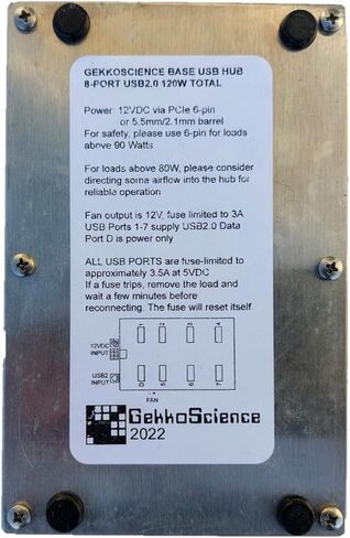 قاعدة يو اس بي 2.0 جيكو ساينس من التيرتيك ايو، 8 منافذ، 120 واط in Kuwait