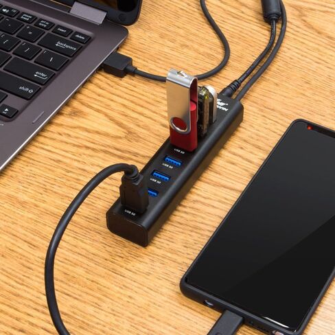 موزع بيانات Kingwin Kingwin USB 3.0 محمول 4 منافذ فائق النحافة لـ Macbook، Mac Pro Mini، iMac، Chromebook، Surface Pro، USB Flash Drive، Mobile SSD, Notebook PC, XPS، والمزيد in Kuwait